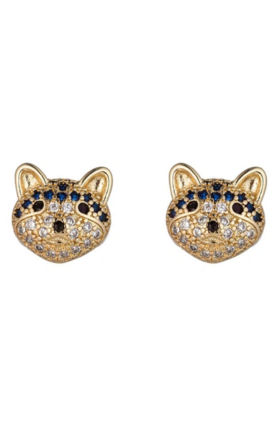 Eye Candy Los Angeles Husky Cubic Zirconia Stud Earrings In Gold