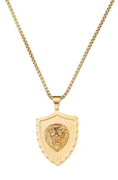 Eye Candy Los Angeles Premium Collection James Lion Seal Pendant Necklace In Gold
