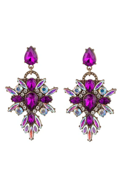 Eye Candy Los Angeles The Luxe Collection Agathe Statement Earrings In Purple
