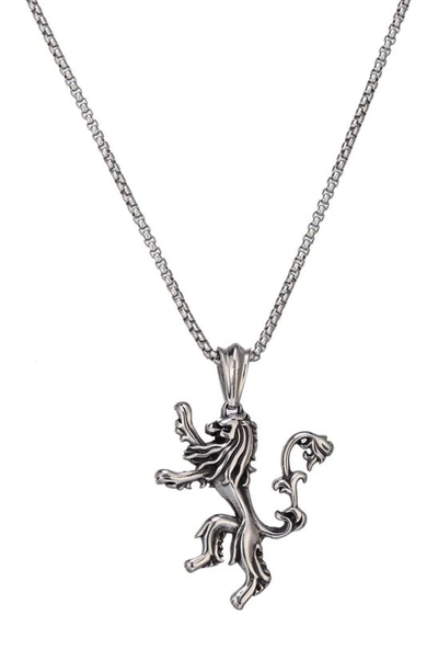 Eye Candy Los Angeles Premium Collection Lion Head Crawl Pendant Necklace In Metallic