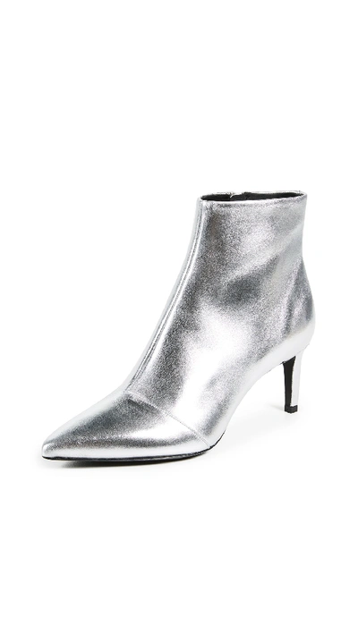 Rag & Bone Beha Booties In Silver Leather