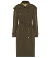 Burberry The Westminster Long Cotton-gabardine Trench Coat In Green