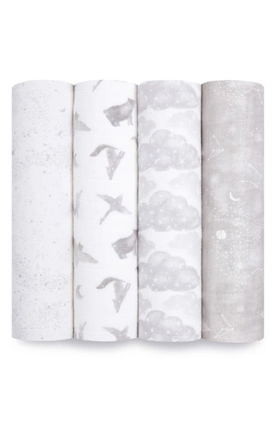 Aden + Anais 4-pack Classic Swaddling Cloths In Map The Stars Grey