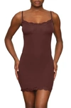 Skims Fits Everybody Lace Trim Slipdress In Cocoa