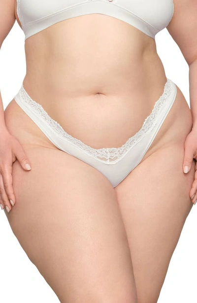 Skims Fits Everybody Lace Trim Dipped Thong In Unknown