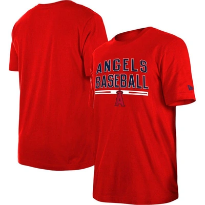 New Era Red Los Angeles Angels Batting Practice T-shirt
