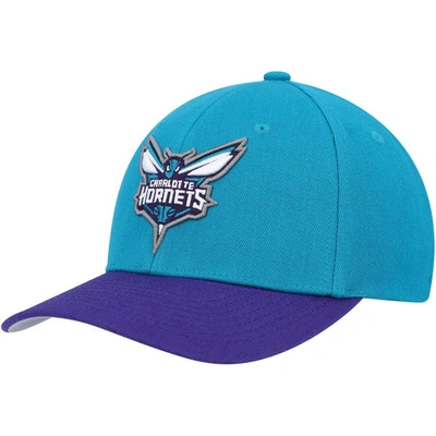 Mitchell & Ness Men's  Teal, Purple Charlotte Hornets Mvp Team Two-tone 2.0 Stretch-snapback Hat In Teal,purple