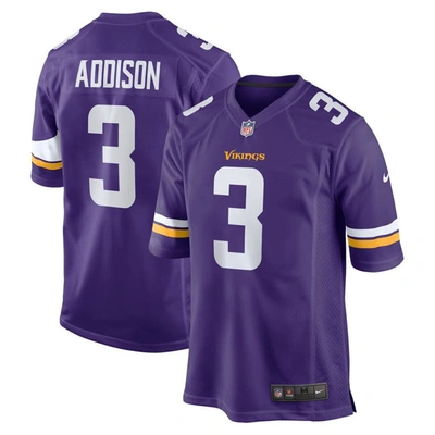 Nike Jordan Addison Purple Minnesota Vikings 2023 Nfl Draft First Round Pick Game Jersey