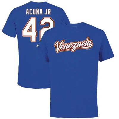 Legends Men's  Ronald Acuna Jr. Royal Venezuela Baseball 2023 World Baseball Classic Name And Number