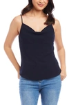 Karen Kane Draped Crepe Camisole In Navy