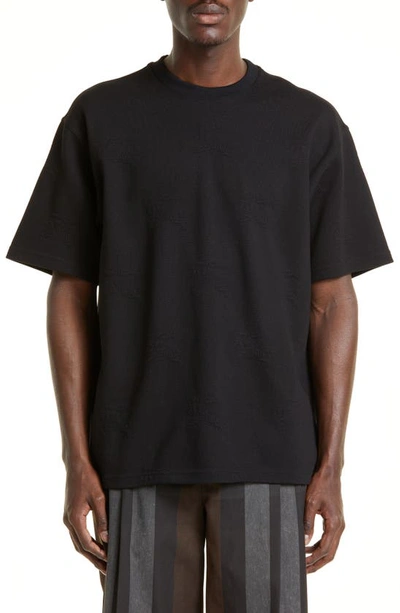 Burberry Ekd Jacquard T-shirt In Black