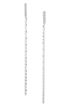 Nadri Isle Linear Cubic Zirconia Drop Earrings In Rhodium