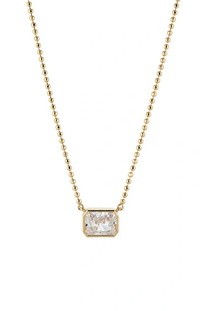 Nadri Emerald Cut Cubic Zirconia Pendant Necklace In Gold