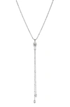 Nadri Cubic Zirconia Pear Drop Y-necklace In Metallic