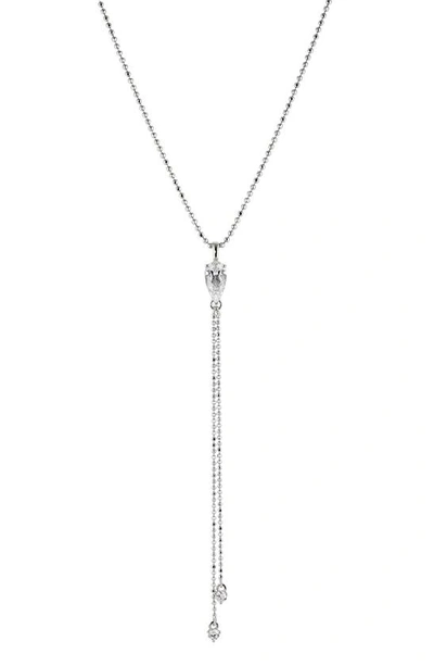 Nadri Cubic Zirconia Pear Drop Y-necklace In Metallic