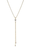 Nadri Cubic Zirconia Pear Drop Y-necklace In Gold