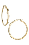 Nadri Baguette Cut Cubic Zirconia Hoop Earrings In Gold
