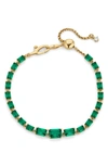 Nadri Isle Cubic Zirconia Bracelet In Gold/emerald