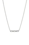Nadri Cubic Zirconia Bar Pendant Necklace In Rhodium