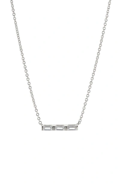 Nadri Cubic Zirconia Bar Pendant Necklace In Metallic