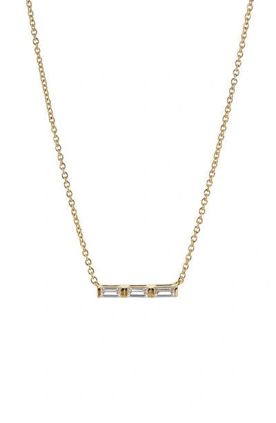 Nadri Cubic Zirconia Bar Pendant Necklace In Gold