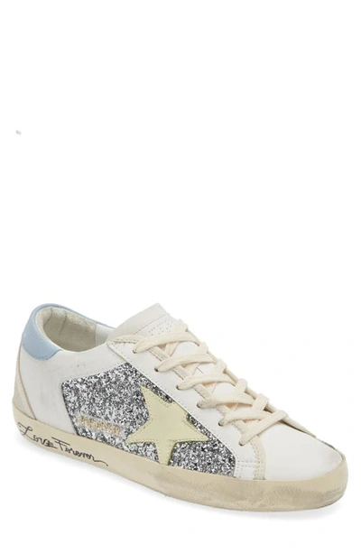 Golden Goose Super-star Glitter Bio Based Low Top Sneaker In White