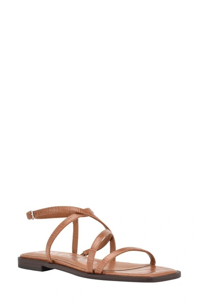 Calvin Klein Millia Ankle Strap Sandal In Dark Natural Croco