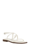 Calvin Klein Millia Ankle Strap Sandal In White Croco