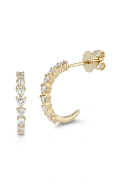 Dana Rebecca Designs Vivian Lily Diamond Huggie Hoop Earrings In Yellow Gold