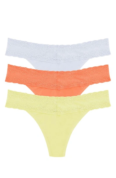 Natori Bliss Perfection Lace Trim Thong In Rai/ Cn/ Lme