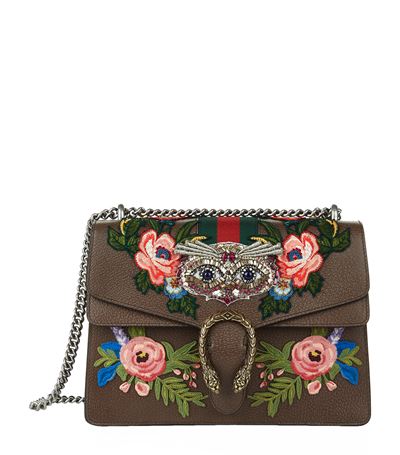 Gucci Dionysus Floral Embroidered Shoulder Bag, Gray/multi, Gray ...