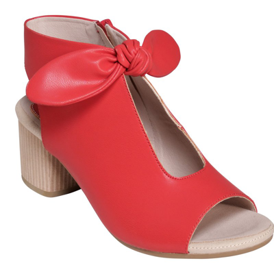 Gc Shoes Women's Kimora Knot Detail Block Heel Dress Sandals In Red