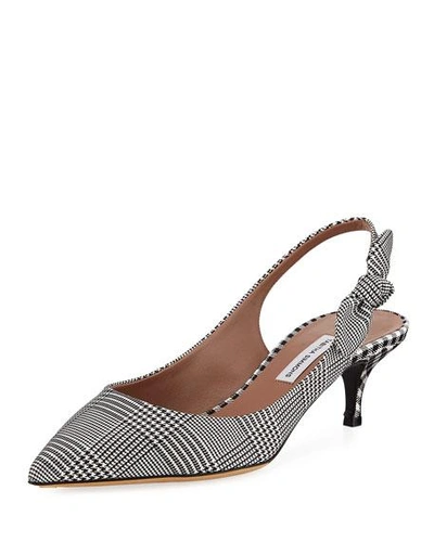 Tabitha Simmons Rise Houndstooth Slingback Pumps In Black/white