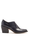 Chloé Rylee Leather Ankle Boots In Navy-blue