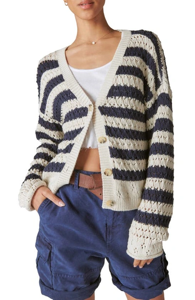 Lucky Brand Women's Cozy Cable-knit Button-front Cardigan In Straw Heather
