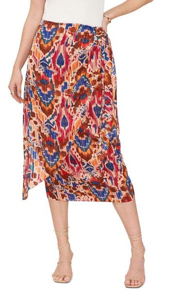 Vince Camuto Women's Printed Front-tie Midi Skirt In Chili Oil