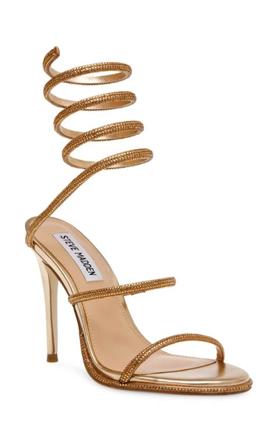 Steve Madden Women's Exotica Embellished High Heel Wrap Sandals In Bronze