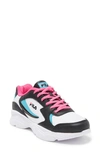 Fila Stirr Sneaker In Black/ Scuba Blue/ Pink Glow