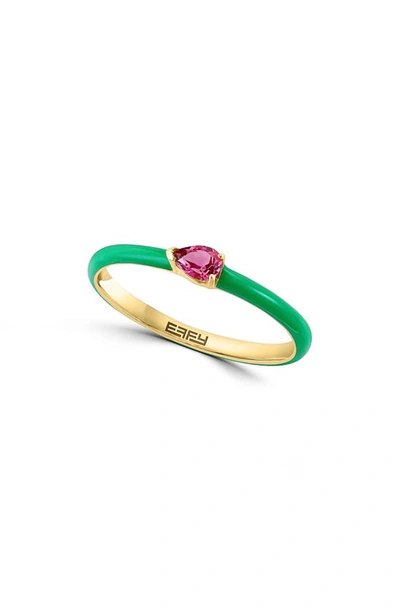Effy 14k Rose Gold Citrine Ring In Green