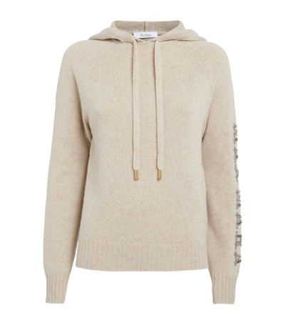 Max Mara Ananas Knitted Hoodie In Nude & Neutrals