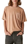 Lucky Brand Cotton Pocket T-shirt In Mocha Mousse