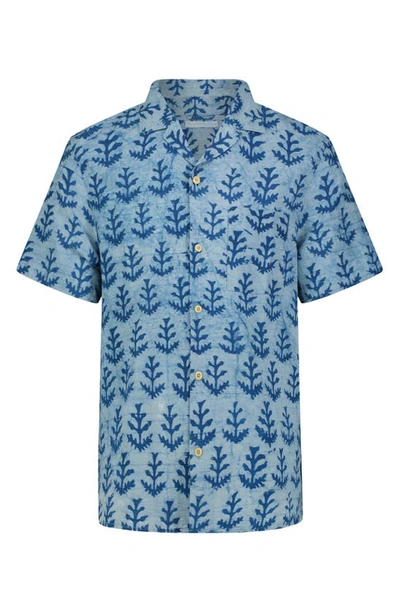 Lucky Brand Short Sleeve Button-up Camp Shirt In Light Indigo