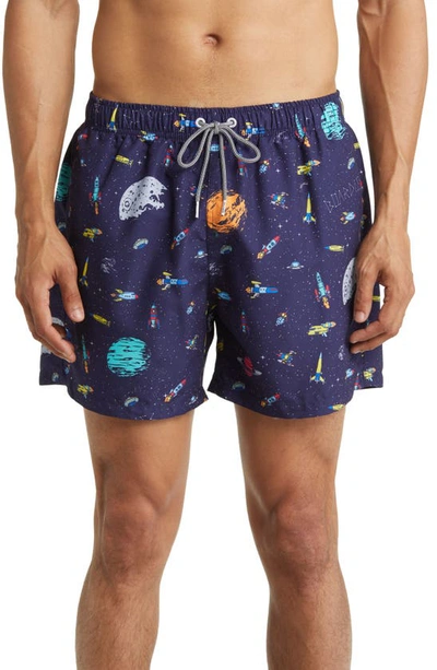 Boardies Rockets Mid Length Swim Trunks In Black