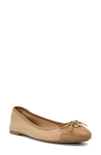 Dune London Hallo Ballet Flat In Camel