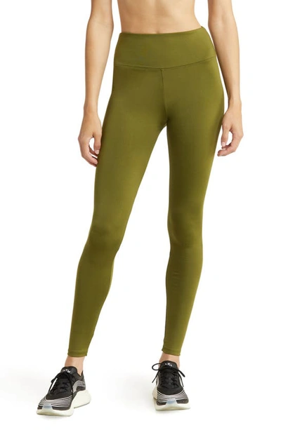 Solely Fit Performance Action High Waist Leggings In Sea Olive