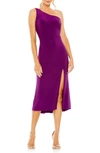 Ieena For Mac Duggal One-shoulder Midi Cocktail Dress In Purple