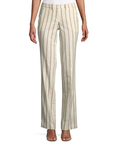 Ba&sh Fara Striped Straight-leg Pants In Multi