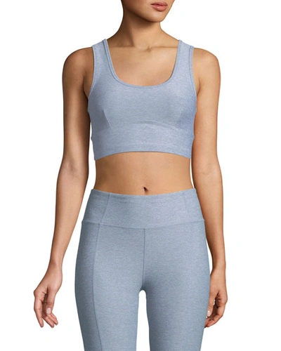 Varley Carson Cutout Back Performance Crop Top In Sky