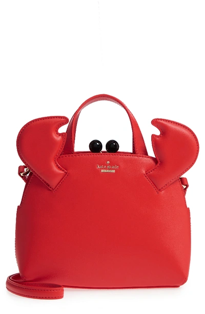 Kate Spade Shore Thing Small Crab Lottie Leather Satchel Red In Picnic Red ModeSens