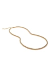 Monica Vinader Essential Stone Tennis Necklace In 18ct Gold Vermeil/ Ss/ Purple
